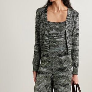 NWT New Missoni Sequin-Embellished Space Dye Metallic  Cardigan Size 36